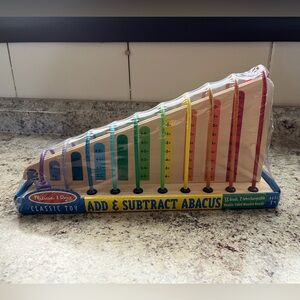 Melissa & Doug Rainbow Add & Subtract Abacus - Multicolor Wooden Math Toy